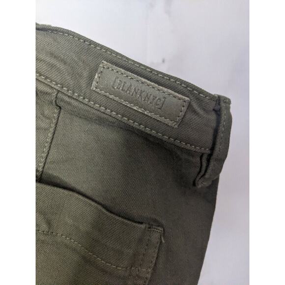 Blank NYC Pants Women 27 Skinny Green Mid Rise Utility Cropped Carpenter - Picture 7 of 8